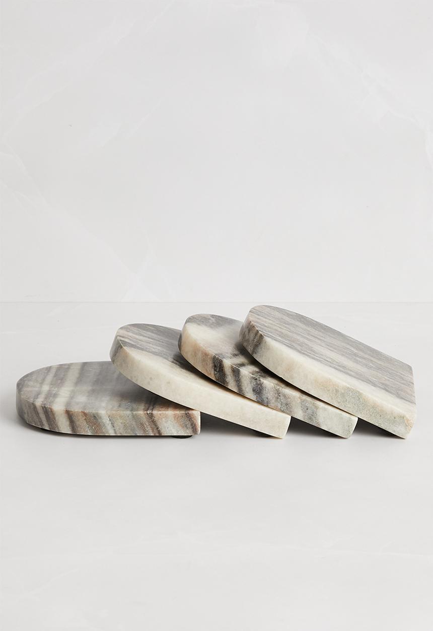 Sixth Floor - Dome marble coaster set of 4 - Charcoal