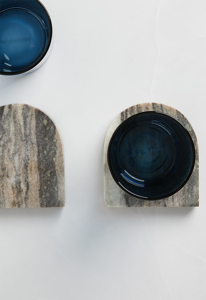 Sixth Floor - Dome marble coaster set of 4 - Charcoal