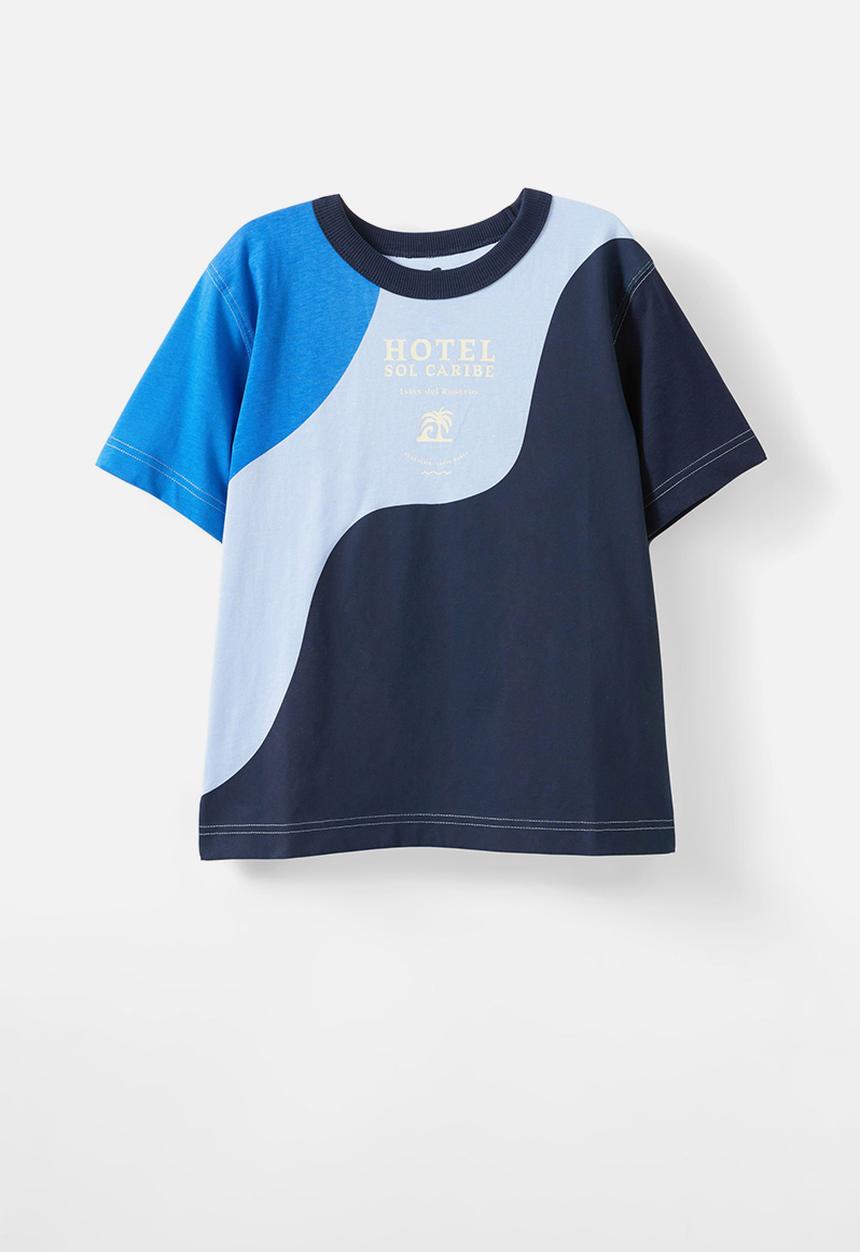 Cotton On - Jonny short sleeve graphic print tee - squid ink/dawnblue/harbour blue/hotel sol
