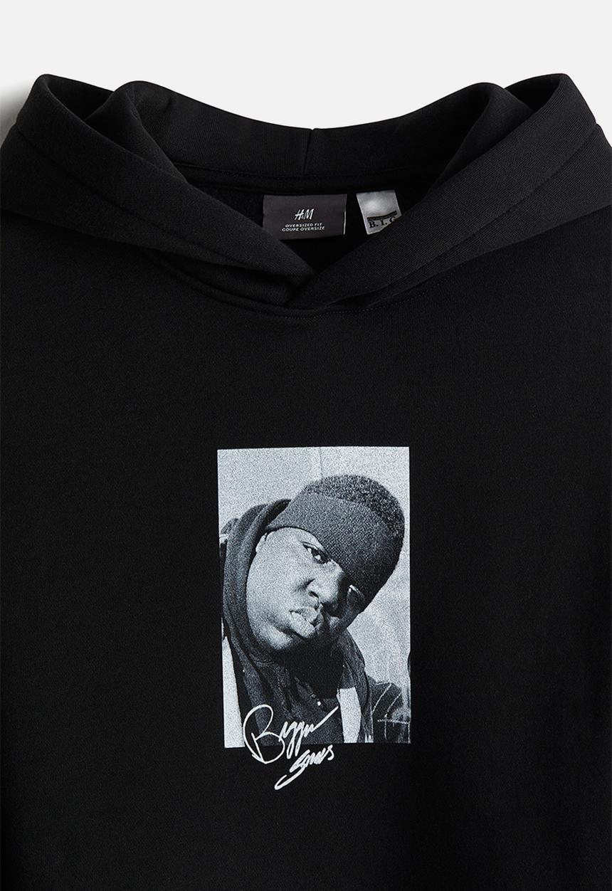 Oversized fit printed hoodie - black/the notorious b.i.g. - 1117750012