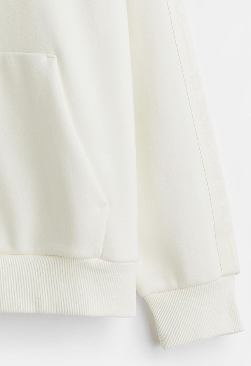 H&M - Loose fit hoodie with side stripes - cream