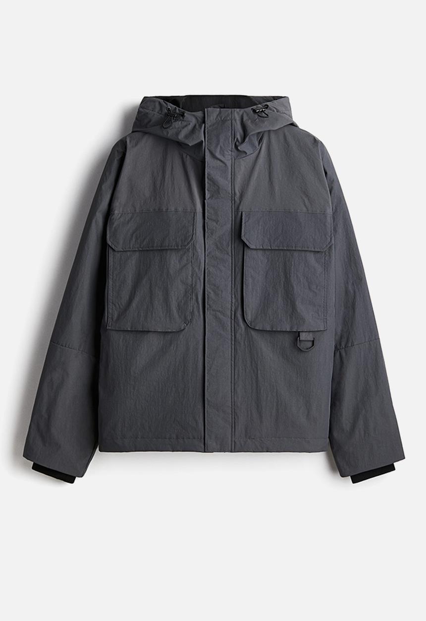 H&M - Loose fit water-repellent nylon jacket - dark grey