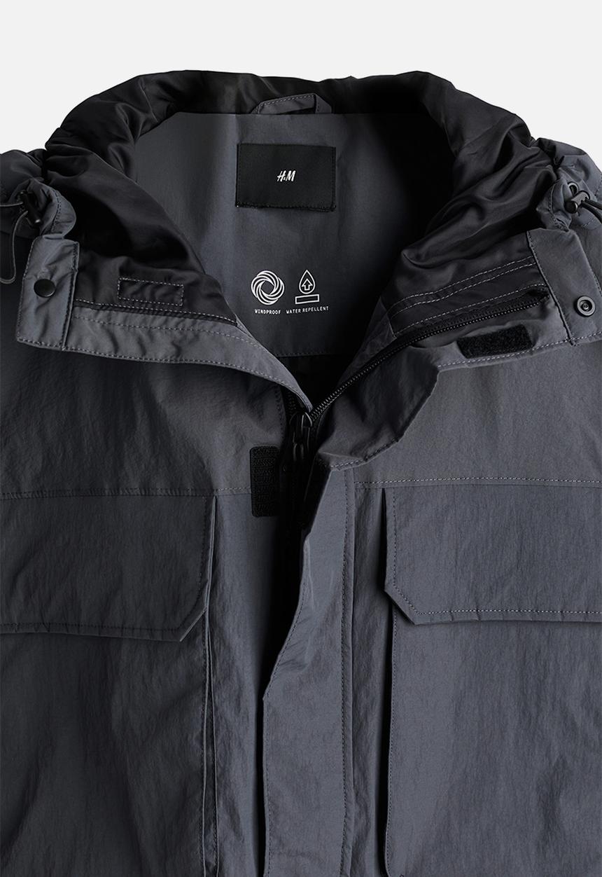 H&M - Loose fit water-repellent nylon jacket - dark grey