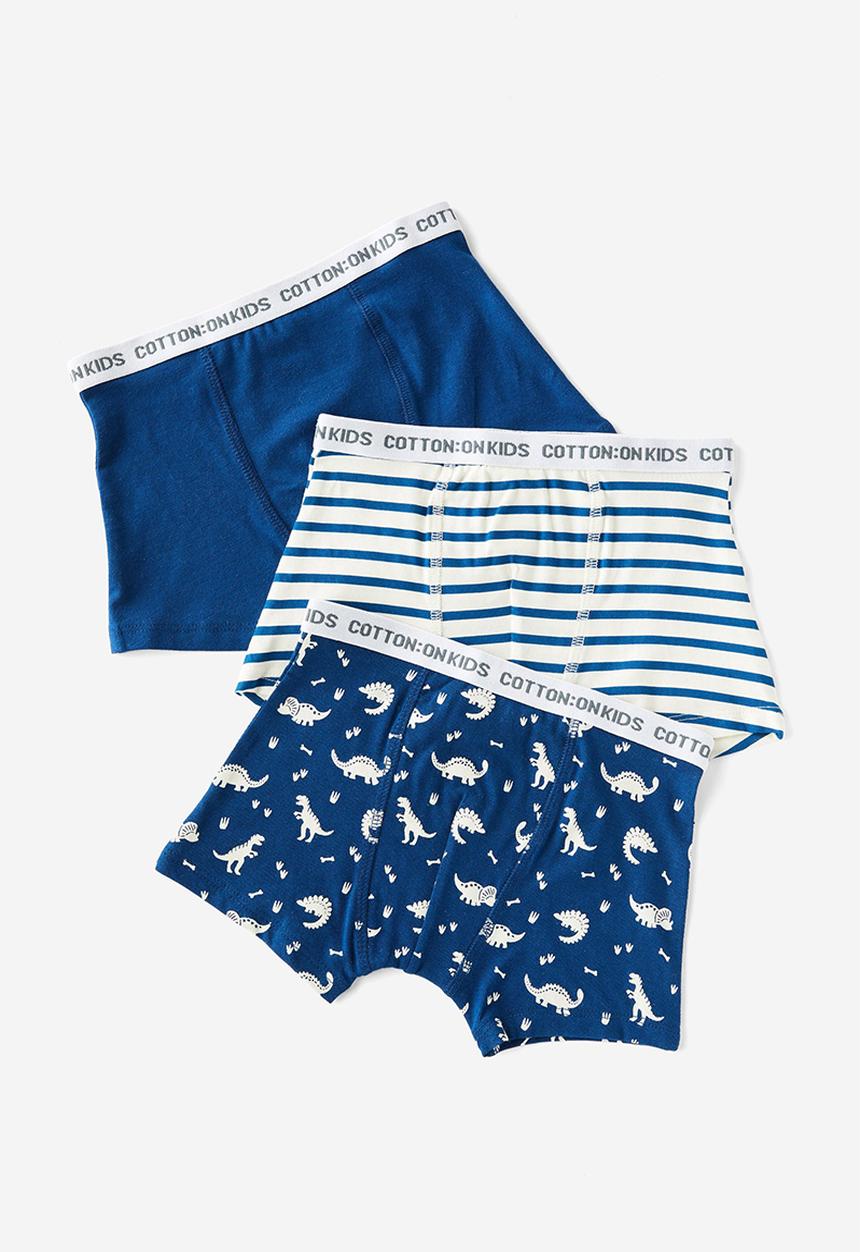 Cotton On - 3 pack boys underwear trunk - in the navy/dino