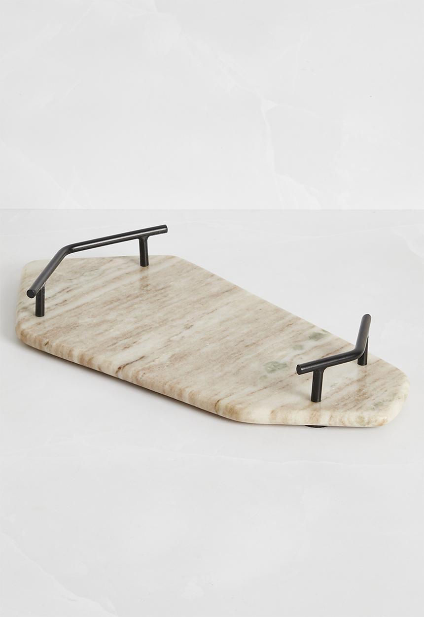 Sixth Floor - Marble Tray with metal handles