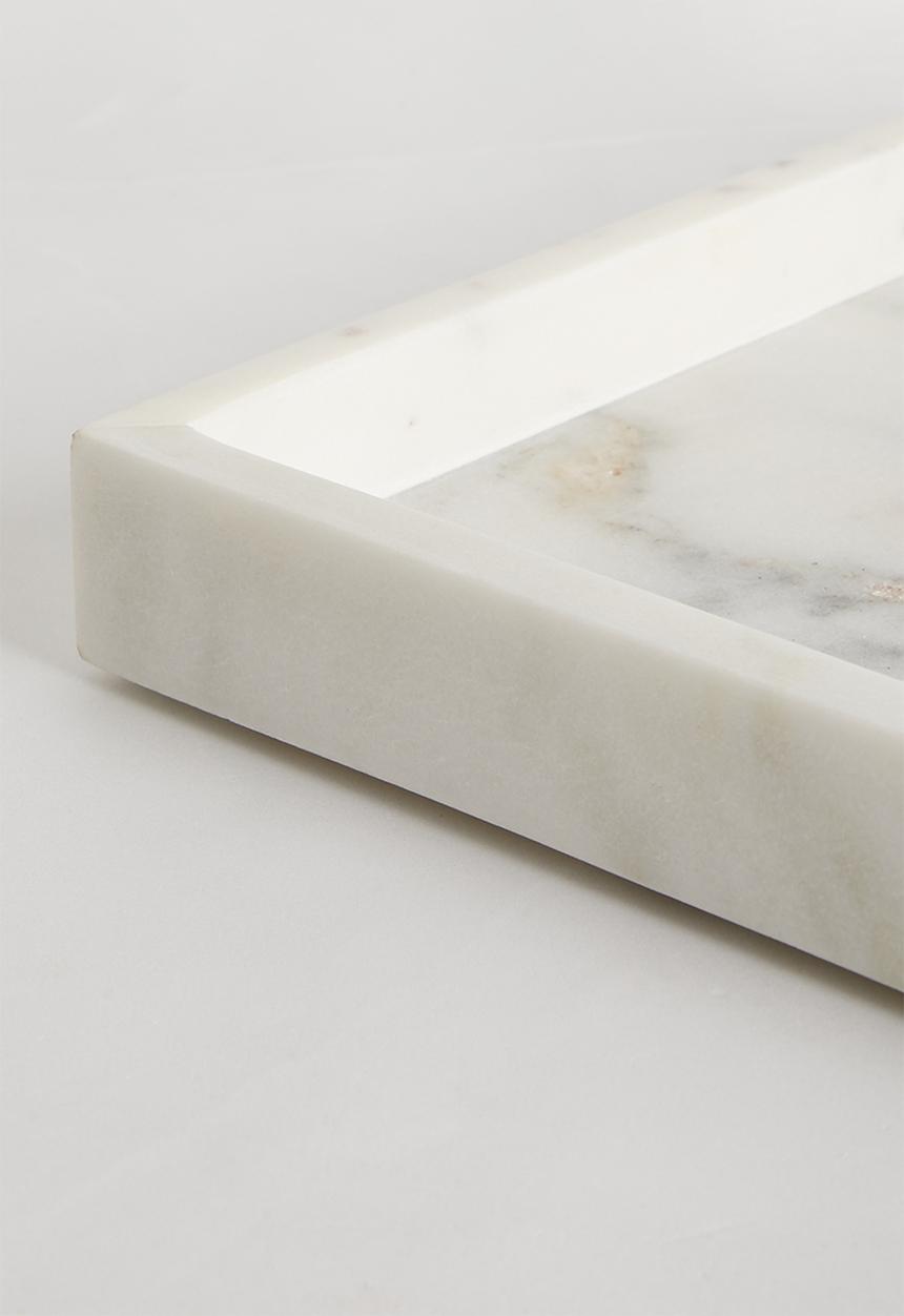 Sixth Floor - Tira marble tray - White