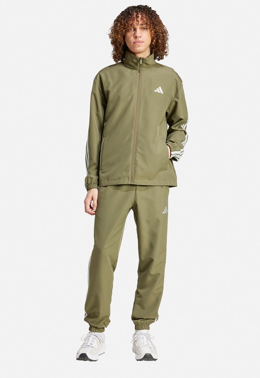 adidas Performance - Sportswear Basic 3-Stripes Woven Tracksuit set - Khaki