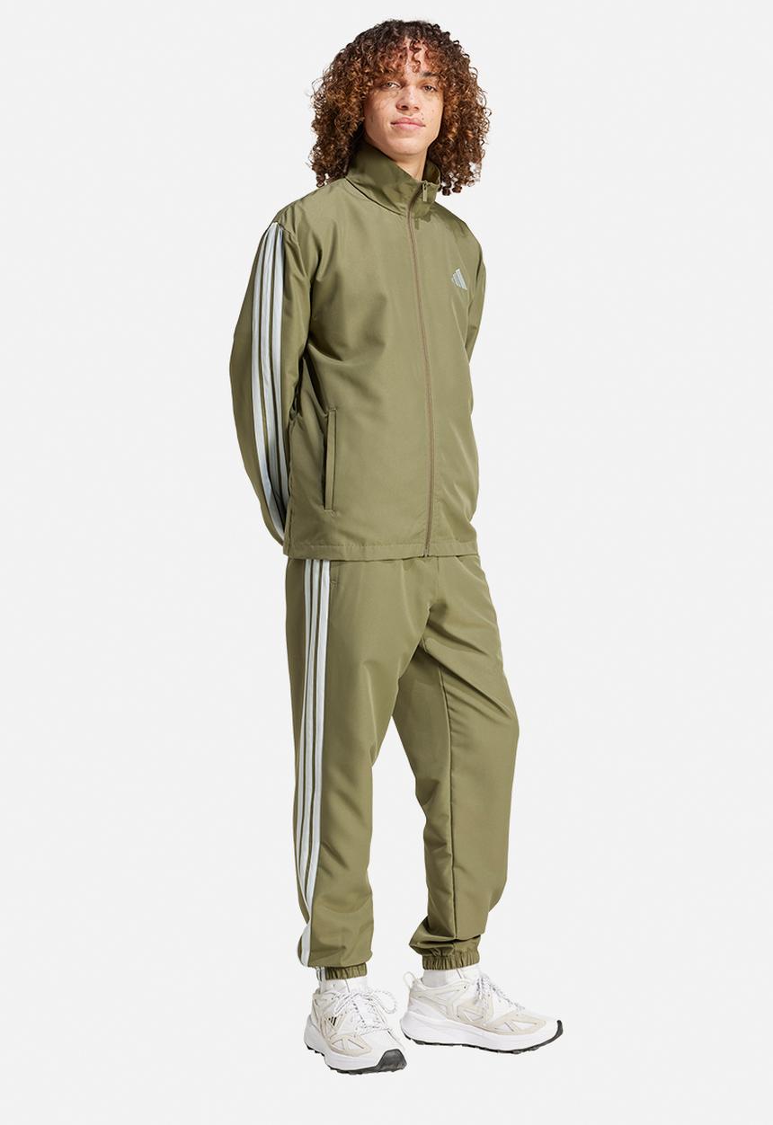adidas Performance - Sportswear Basic 3-Stripes Woven Tracksuit set - Khaki