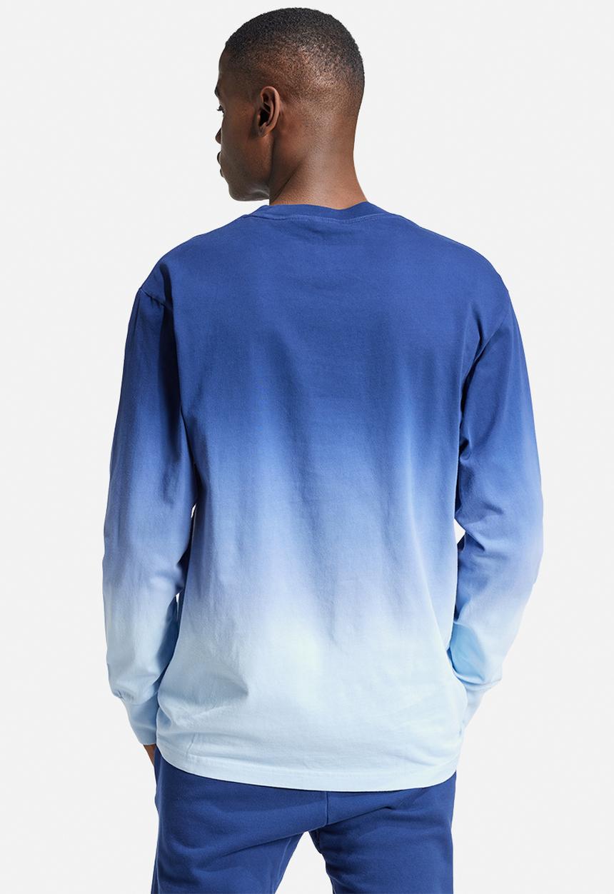 adidas Performance - ALL SZN French Terry Dip-Dye Long Sleeve Shirt - GLOBLU/DKBLUE