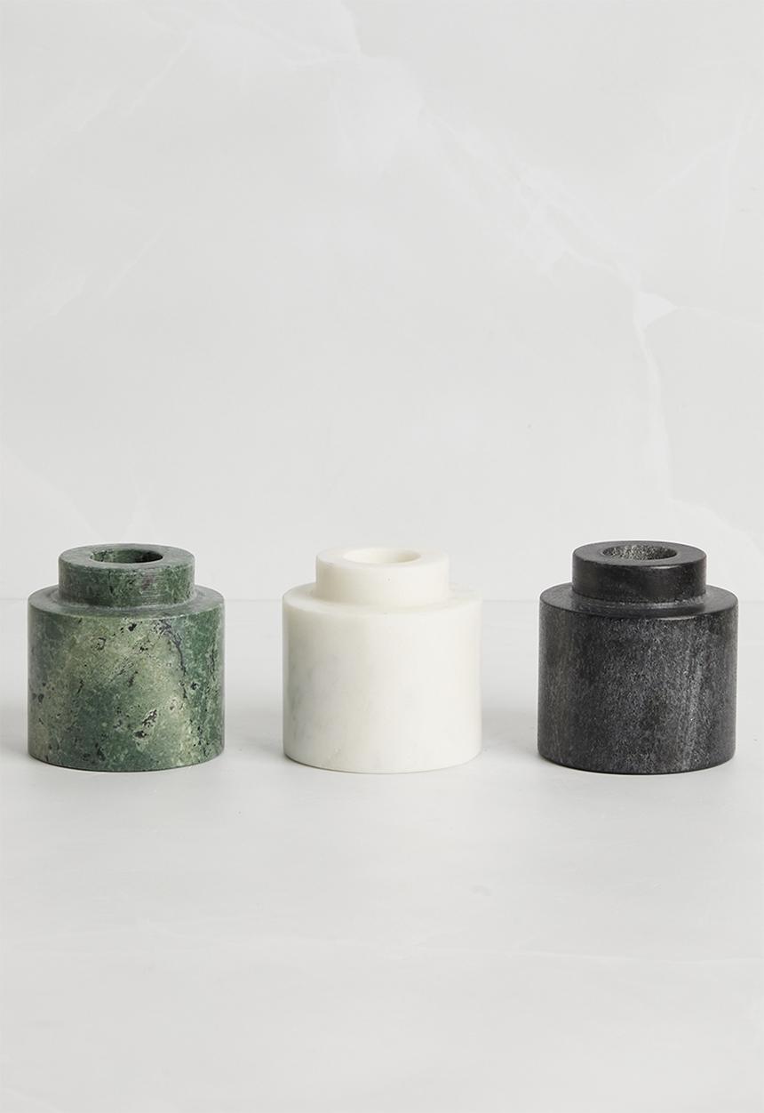 Sixth Floor - Stackable marble candle holder Set of 3