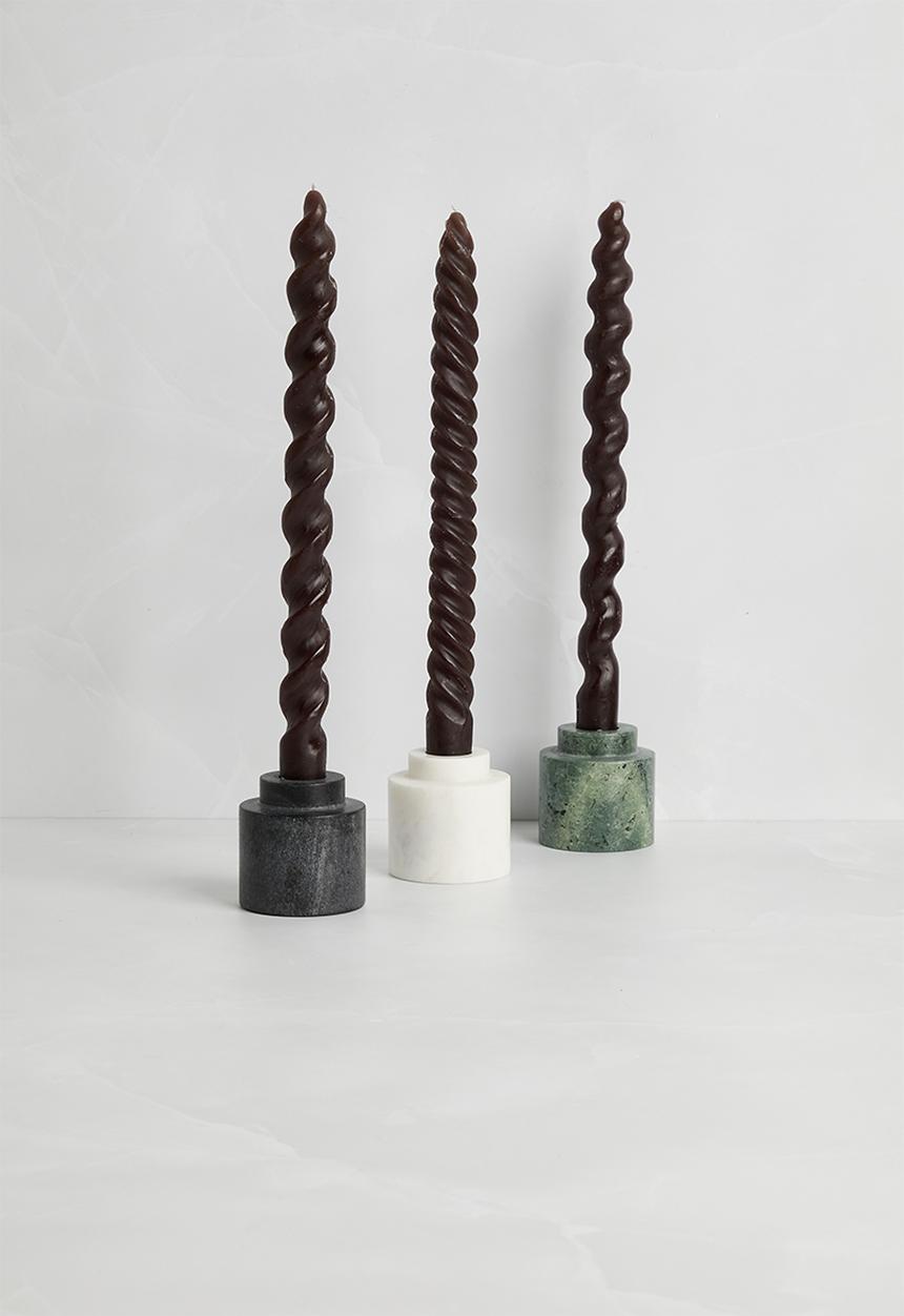 Sixth Floor - Stackable marble candle holder Set of 3