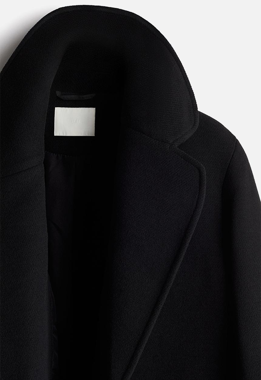 H&M - Double-breasted coat - black