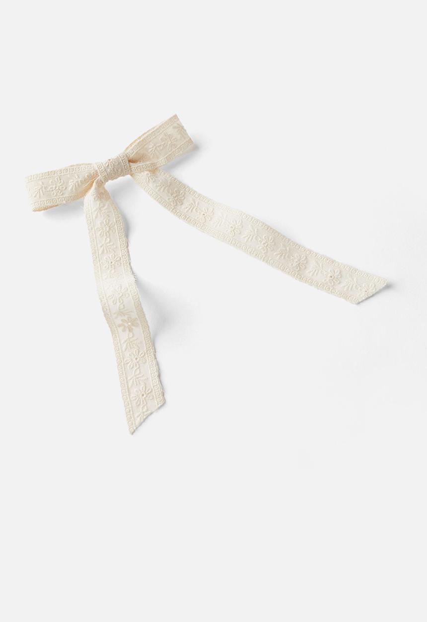 Rubi - 2 Pack harper hair bows - ecru floral