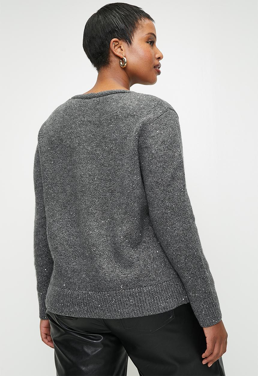 MANGO - Plus Sweater Edurne - Charcoal
