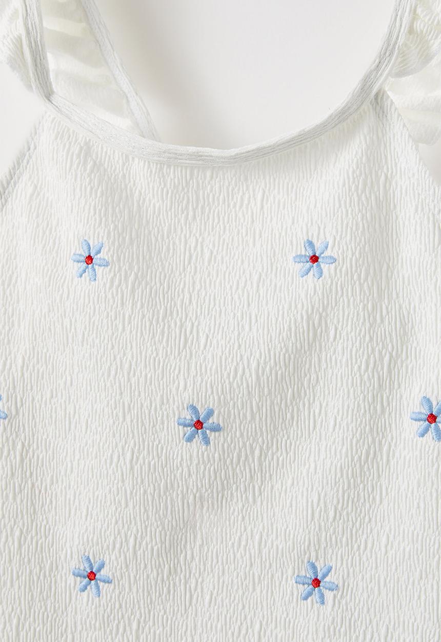 Cotton On - Heather one piece - vanilla crinkle/embroidered floral