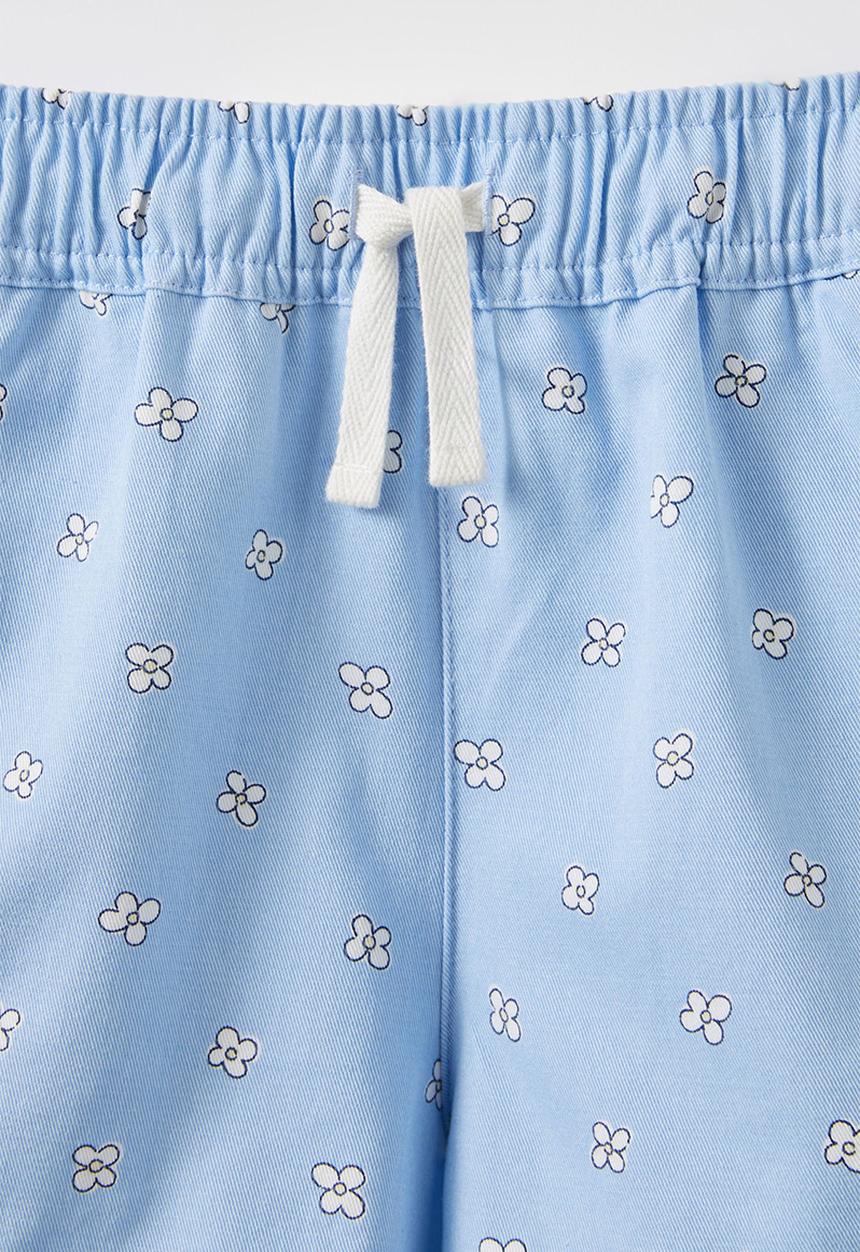 Cotton On - Rosie woven short - dawn blue/daisy stamp