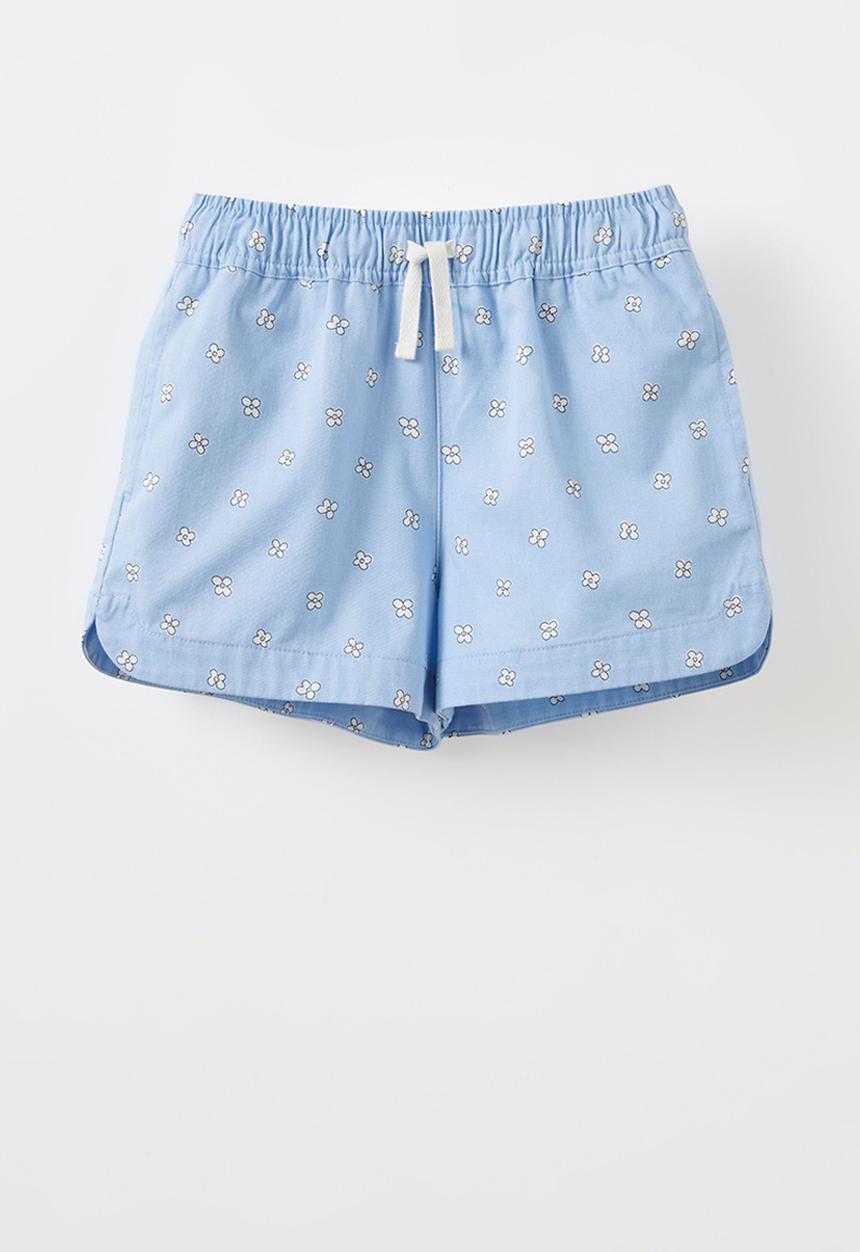 Cotton On - Rosie woven short - dawn blue/daisy stamp