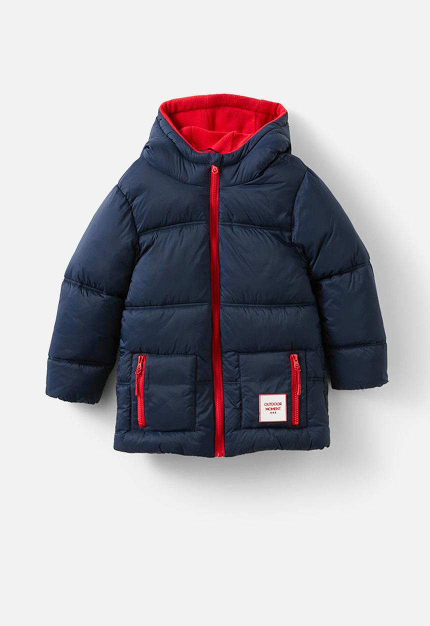 Cotton On - Tommy puffer jacket - squid ink/varsity red