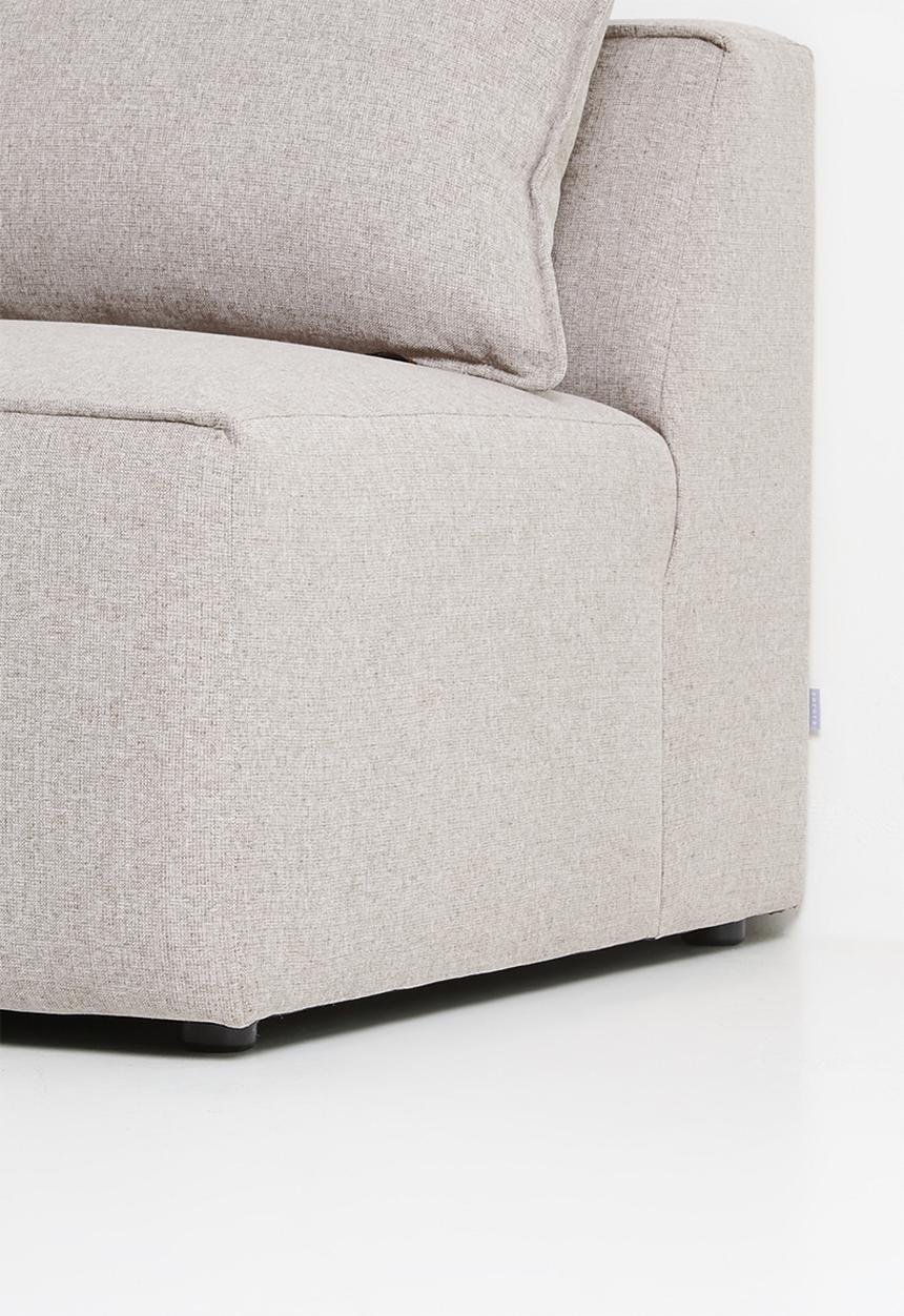 Zorora - Zola Loveseat No Arm (Slipper) With Cushion - Jordan Mushroom