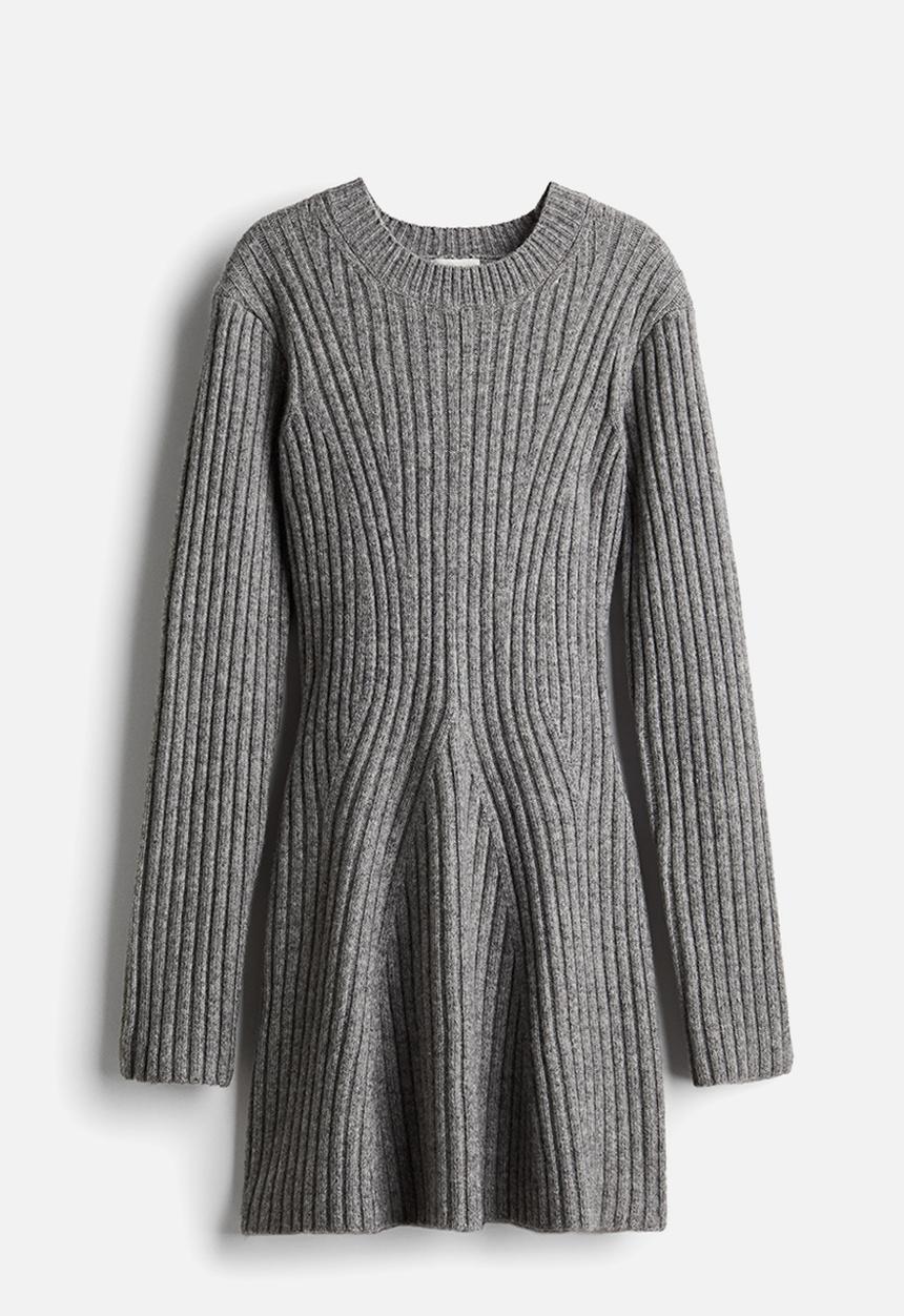 H&M - Rib-knit dress - grey marl 