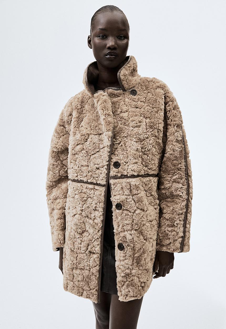 H&M - Fluffy coat - beige