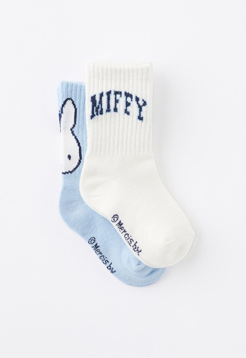 Cotton On - 2 Pack lcn crew sock - lcn mif dawn blue/miffy varsity