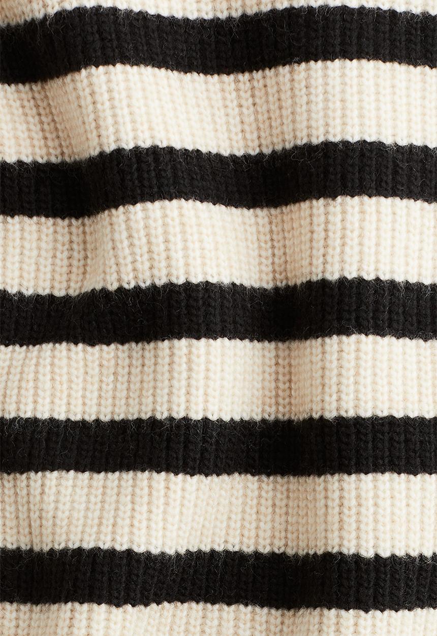 H&M - Collared jumper - cream/black striped 