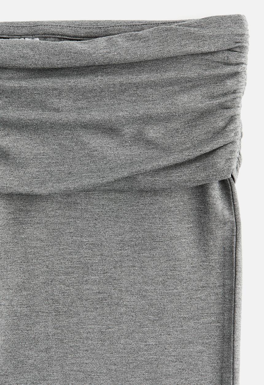 H&M - Foldover-waist capri leggings - grey marl 