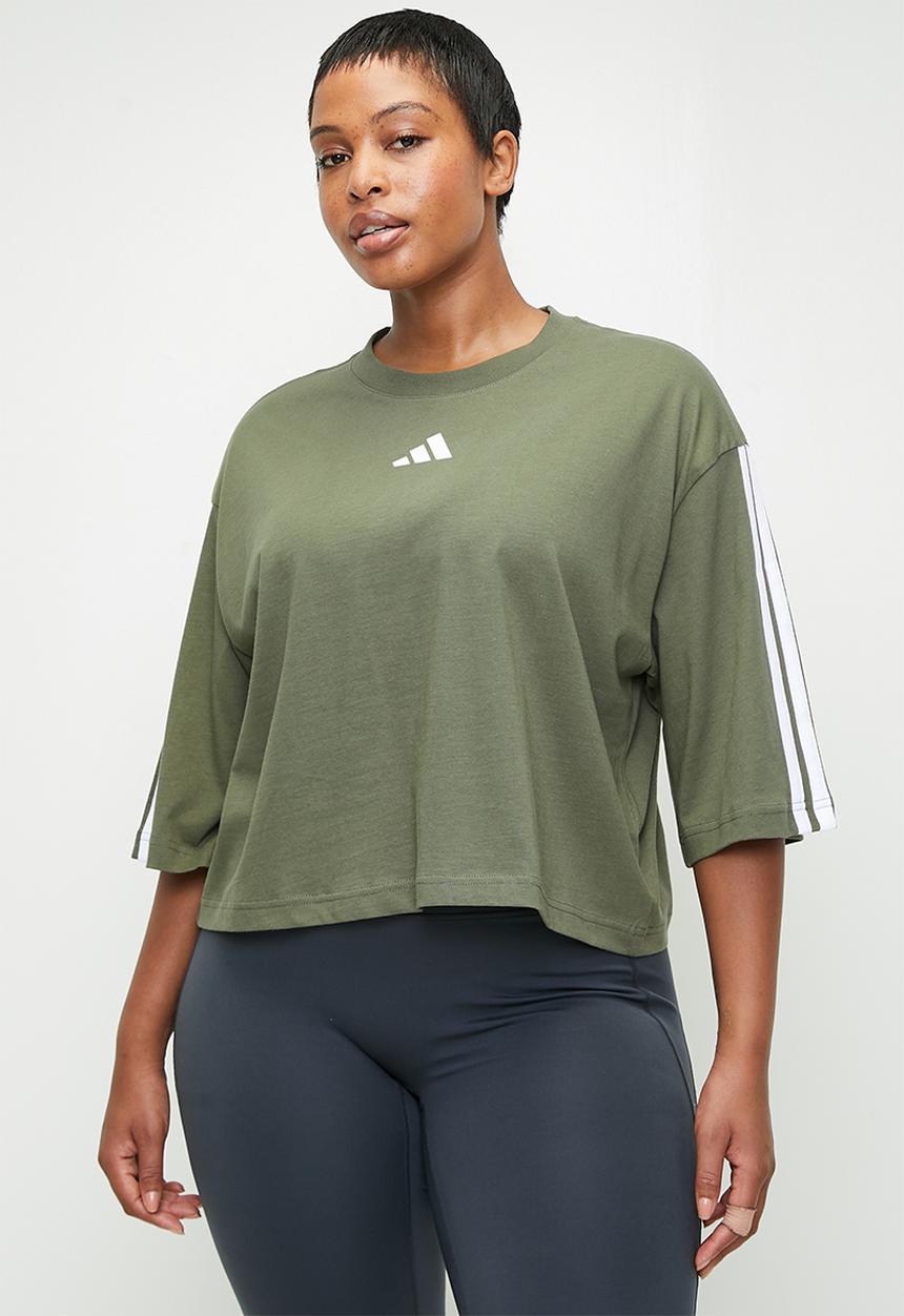 adidas Performance - Plus W 3S Sj Tlr T- olive Strata/White