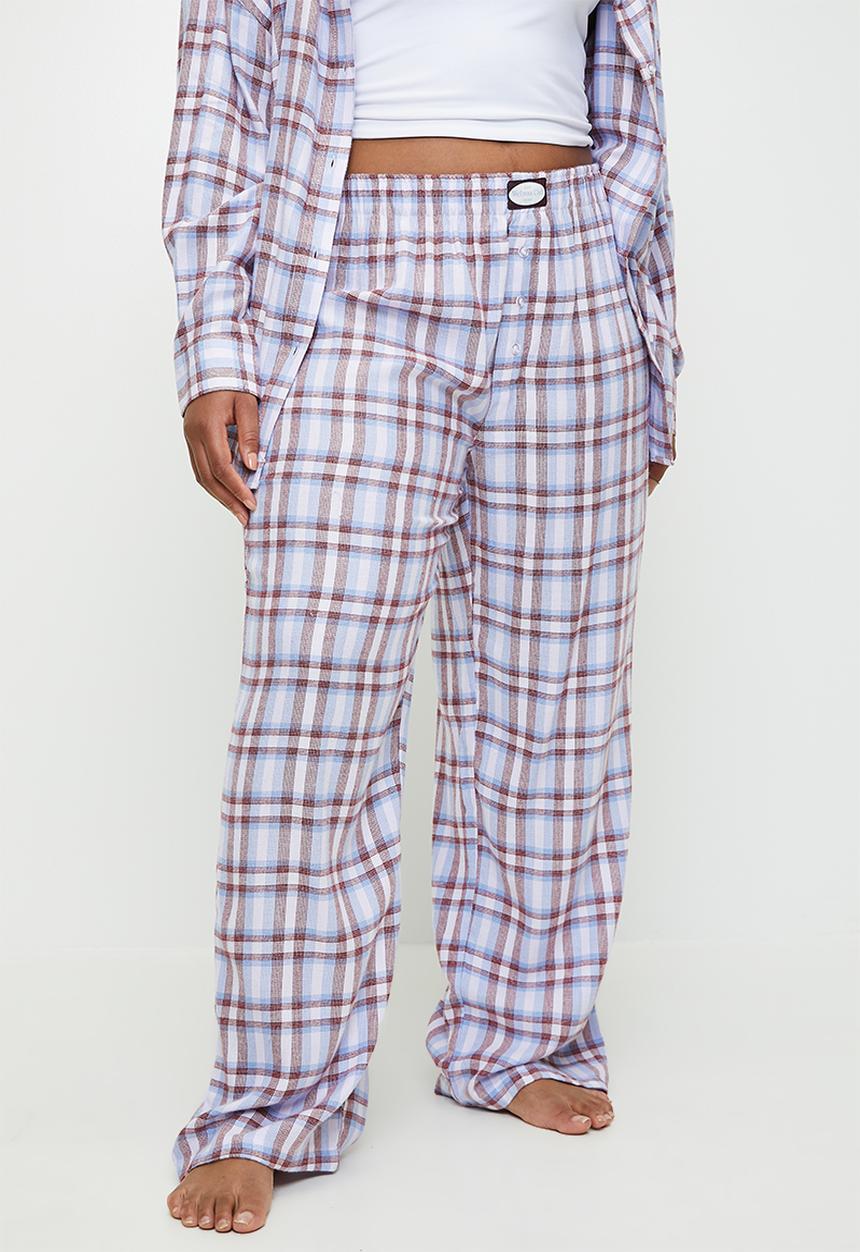 Cotton On - Plus Flannel Wide Leg Pant - Pink Evie Check