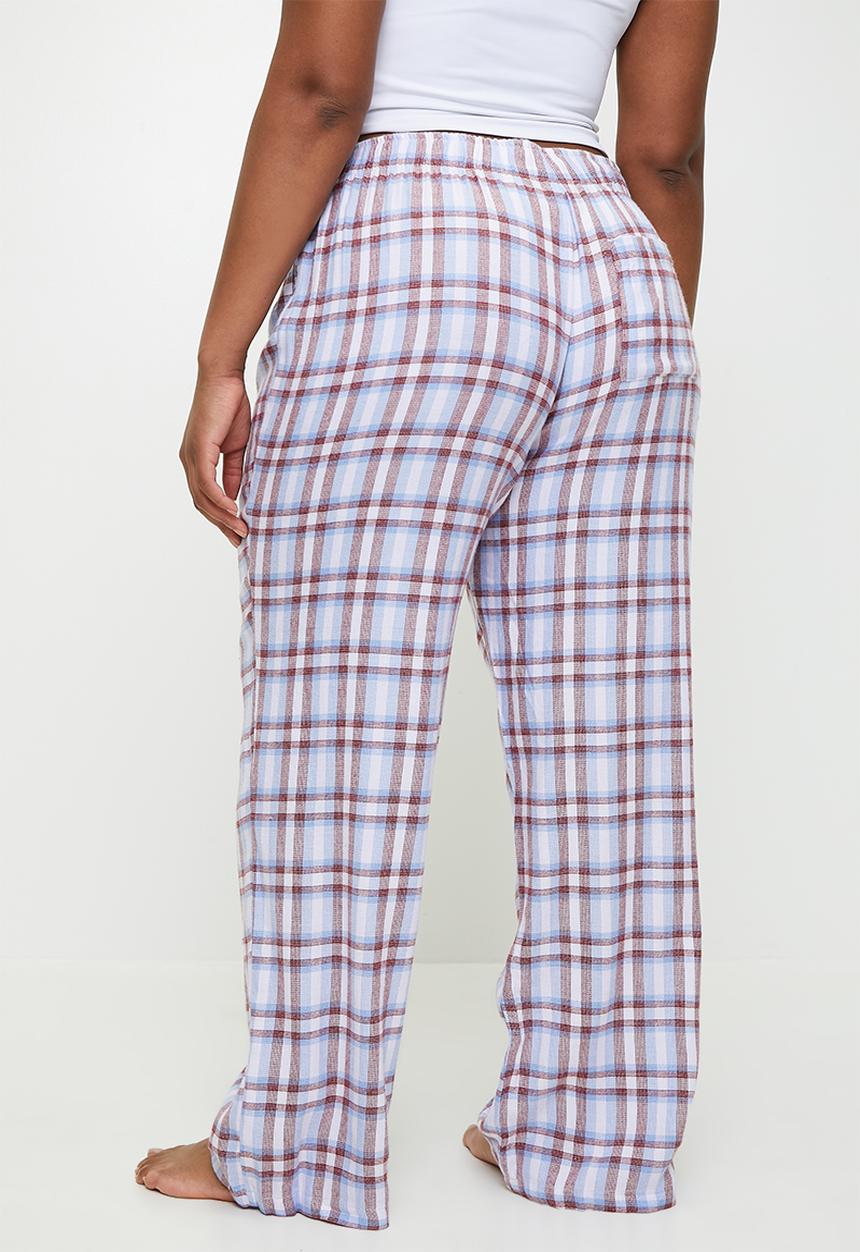 Cotton On - Plus Flannel Wide Leg Pant - Pink Evie Check