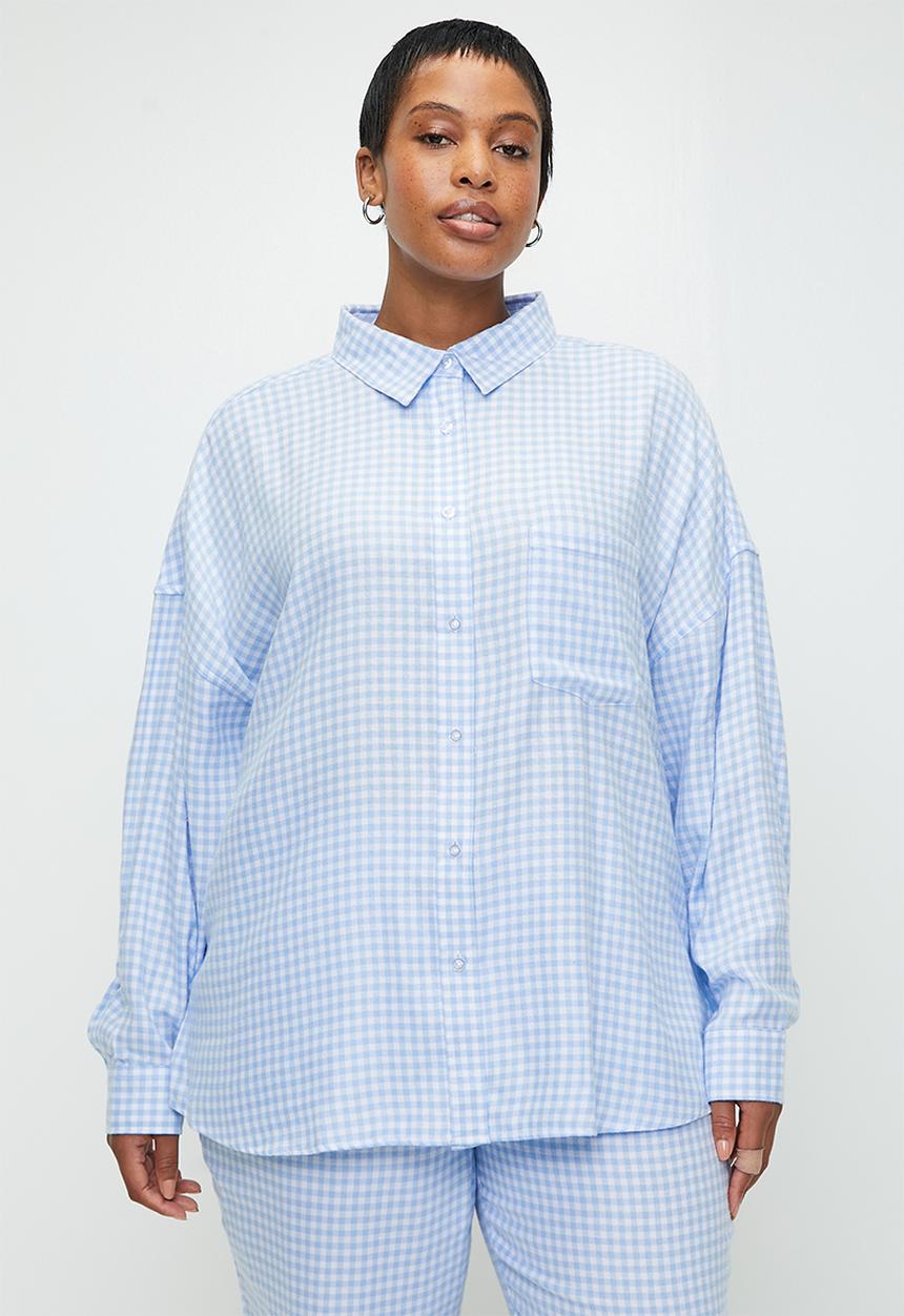 Cotton On - Plus Flannel Boyfriend Long Sleeve Shirt - Windsurfr Flossy Gingham