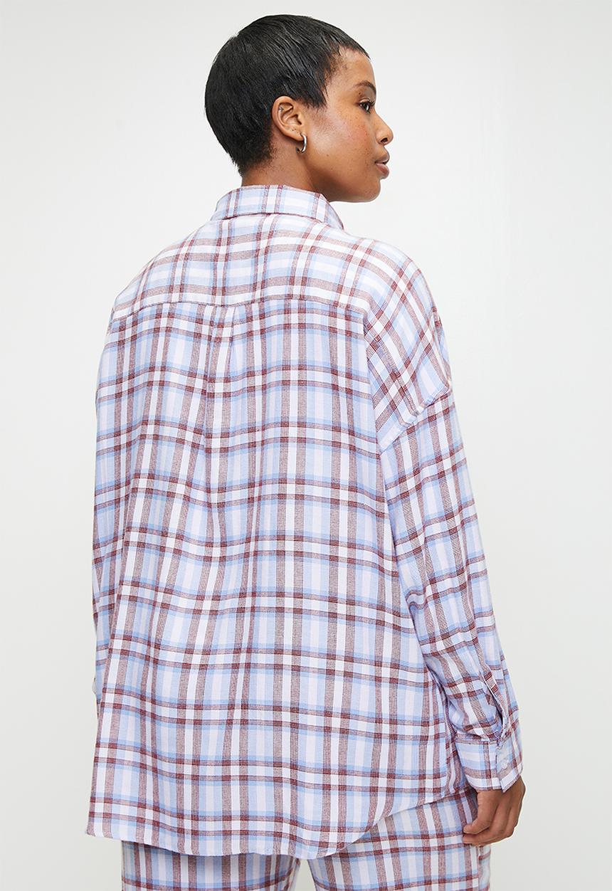 Cotton On - Plus Flannel Boyfriend Long Sleeve Shirt - Pink Evie Check