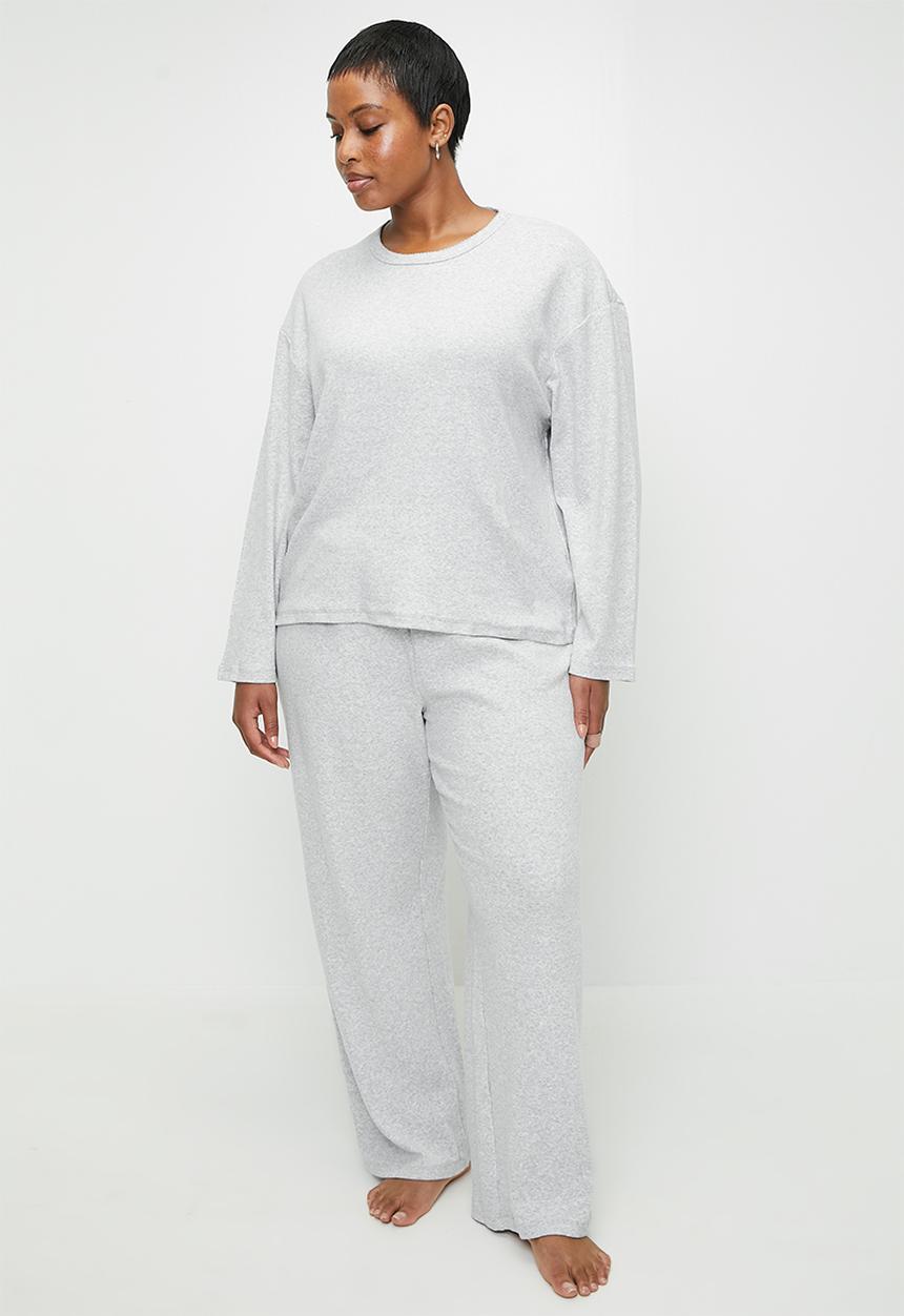 Cotton On - Plus Pointelle Long Sleeve Sleep Set - Grey Marle