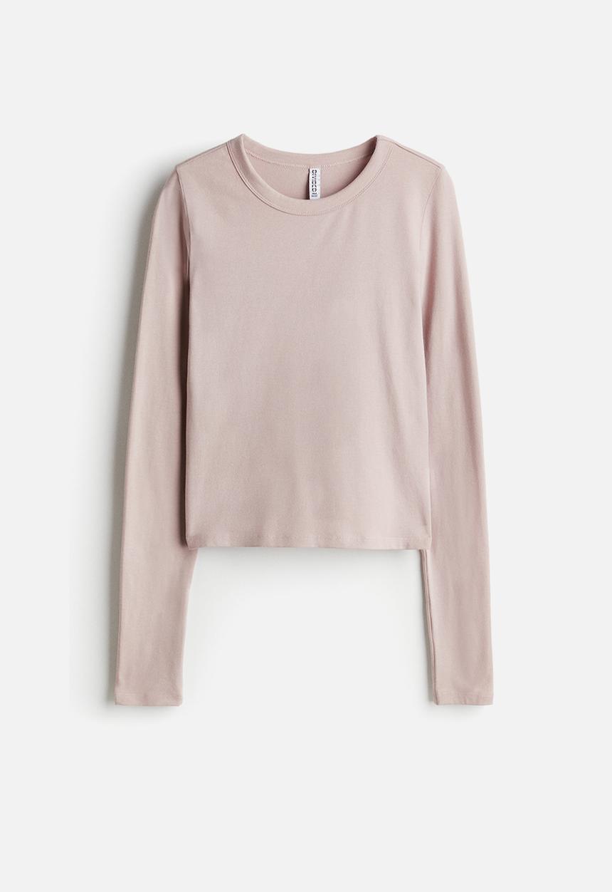 H&M - Long-sleeved top - light dusty pink