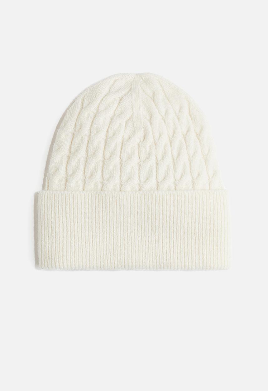H&M - Cable-knit beanie - cream