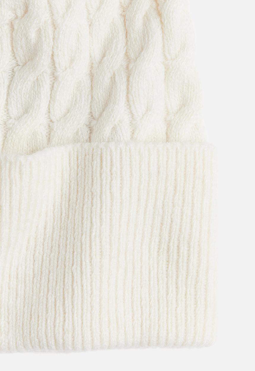 H&M - Cable-knit beanie - cream