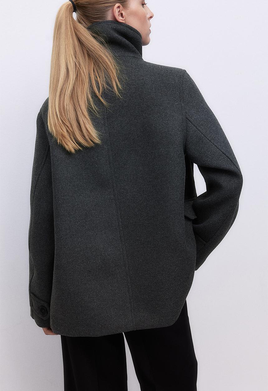 H&M - High-collar jacket - dark grey