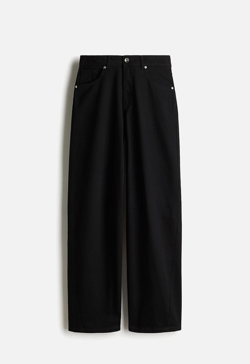 H&M - Barrel-leg twill trousers - black