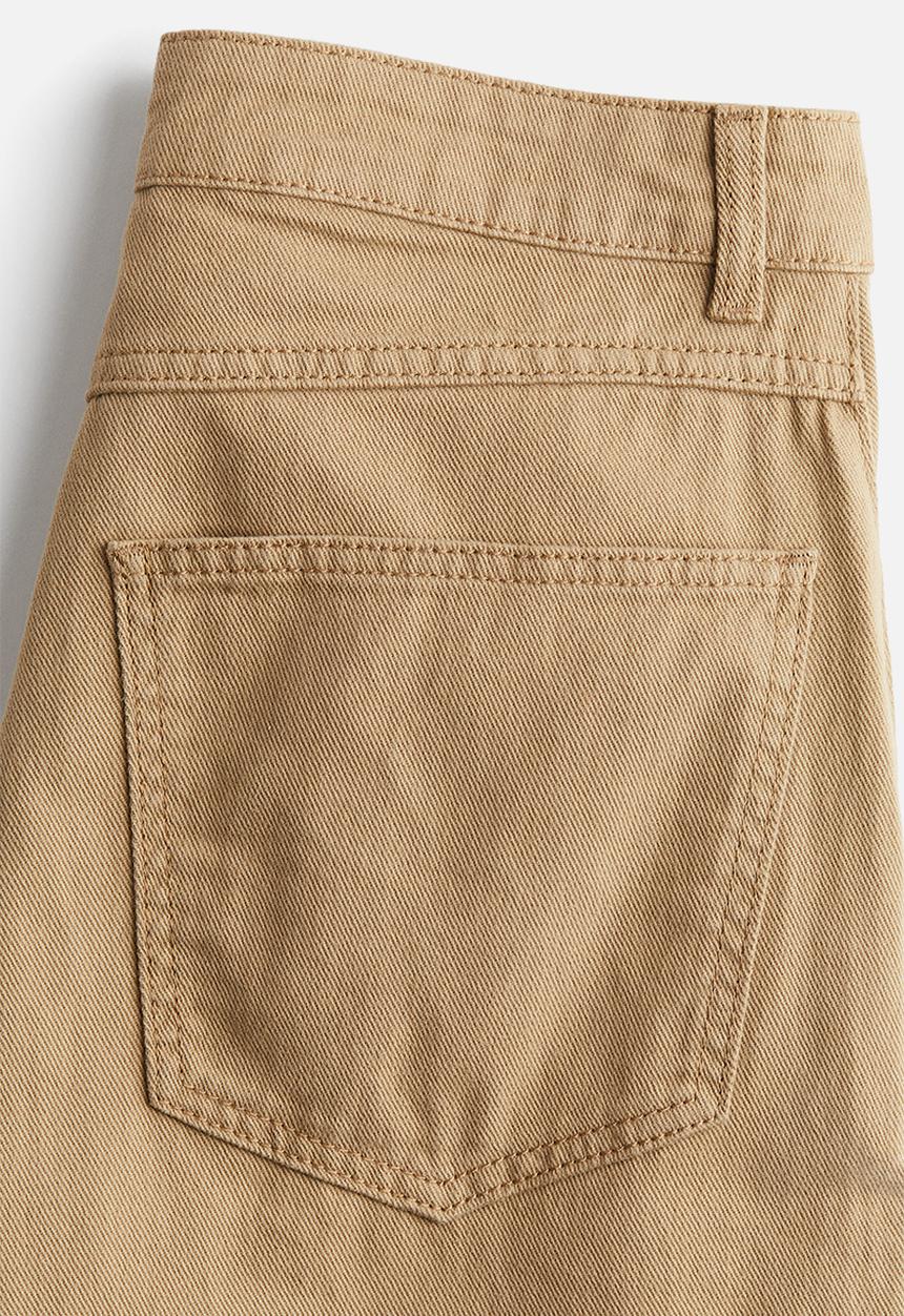 H&M - Barrel-leg twill trousers - dark beige
