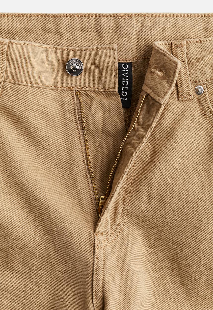 H&M - Barrel-leg twill trousers - dark beige