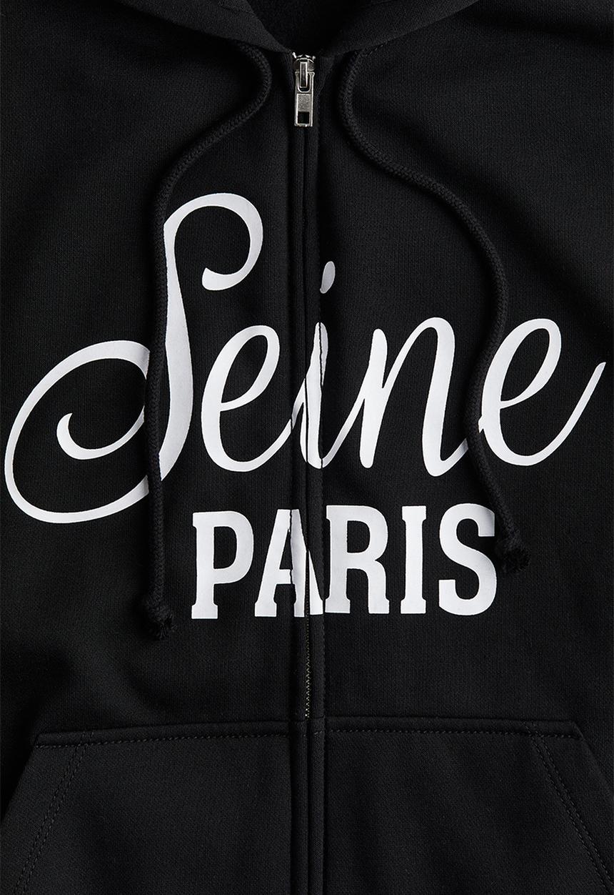 H&M - Oversized zip-through hoodie - black seine 