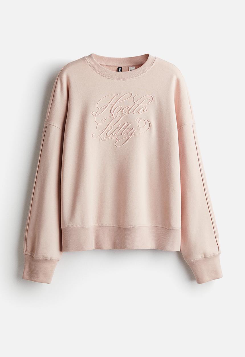 H&M - Oversized printed sweatshirt - light dusty pink hello kitty