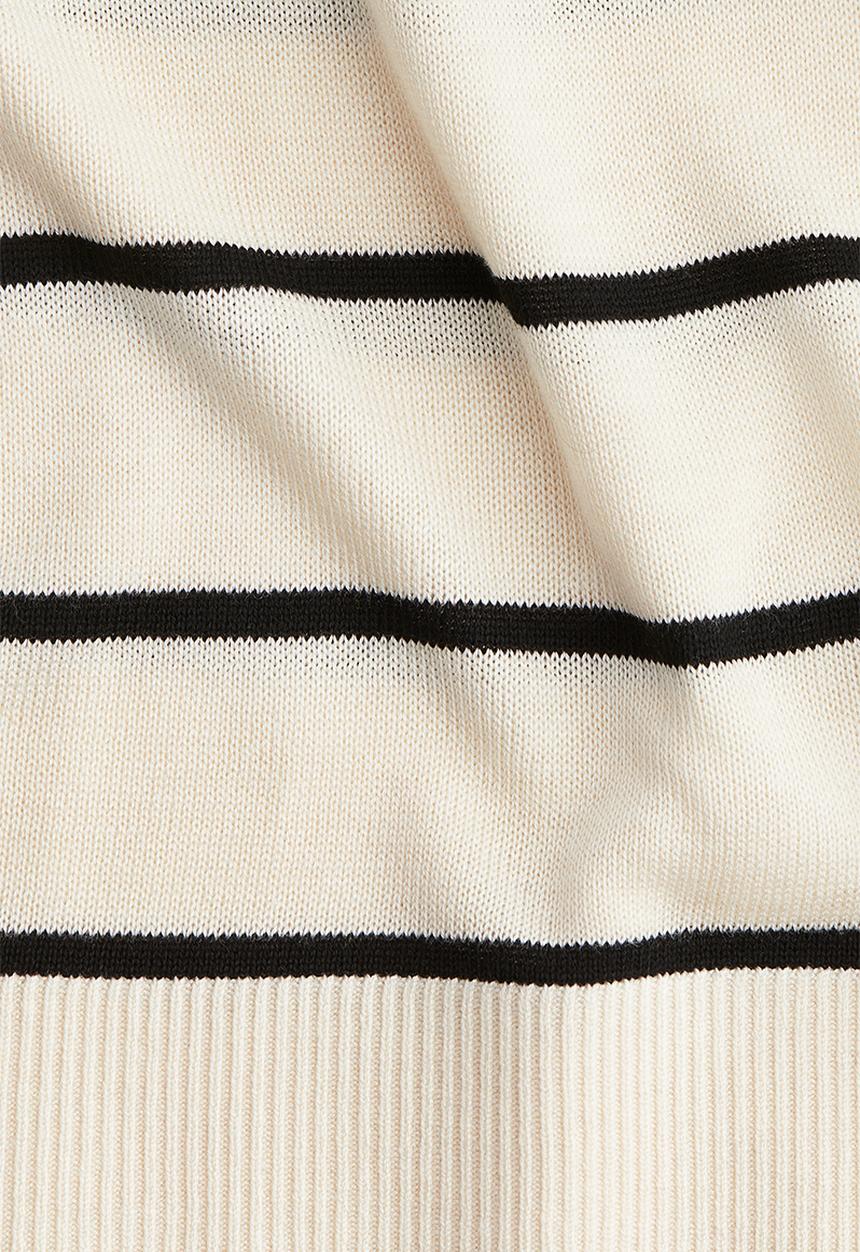 H&M - Fine-knit turtleneck jumper - cream striped