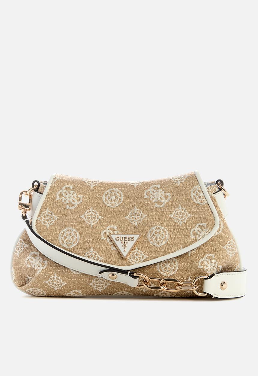 GUESS - Beyza flap shoulder bag - white logo