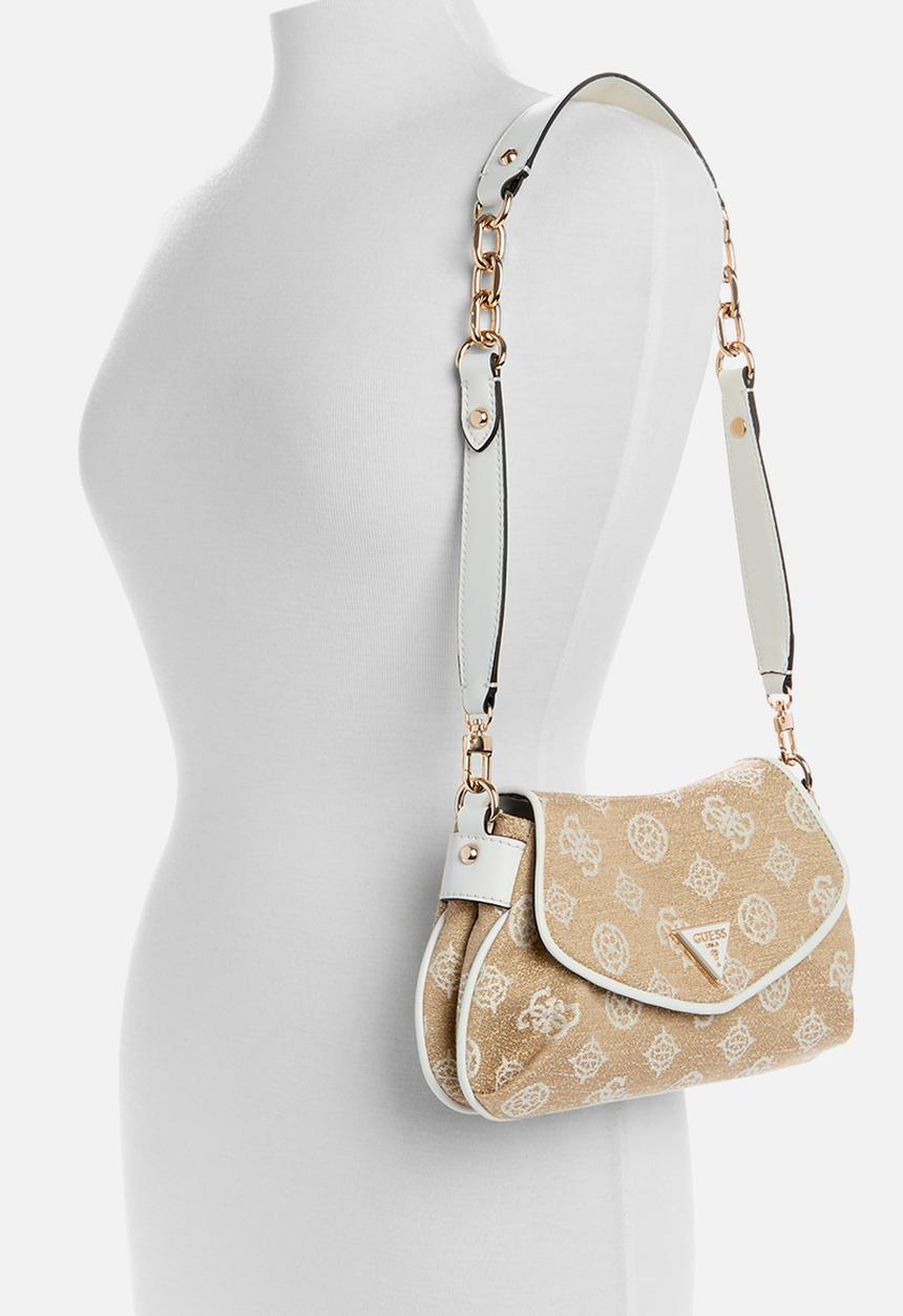 GUESS - Beyza flap shoulder bag - white logo