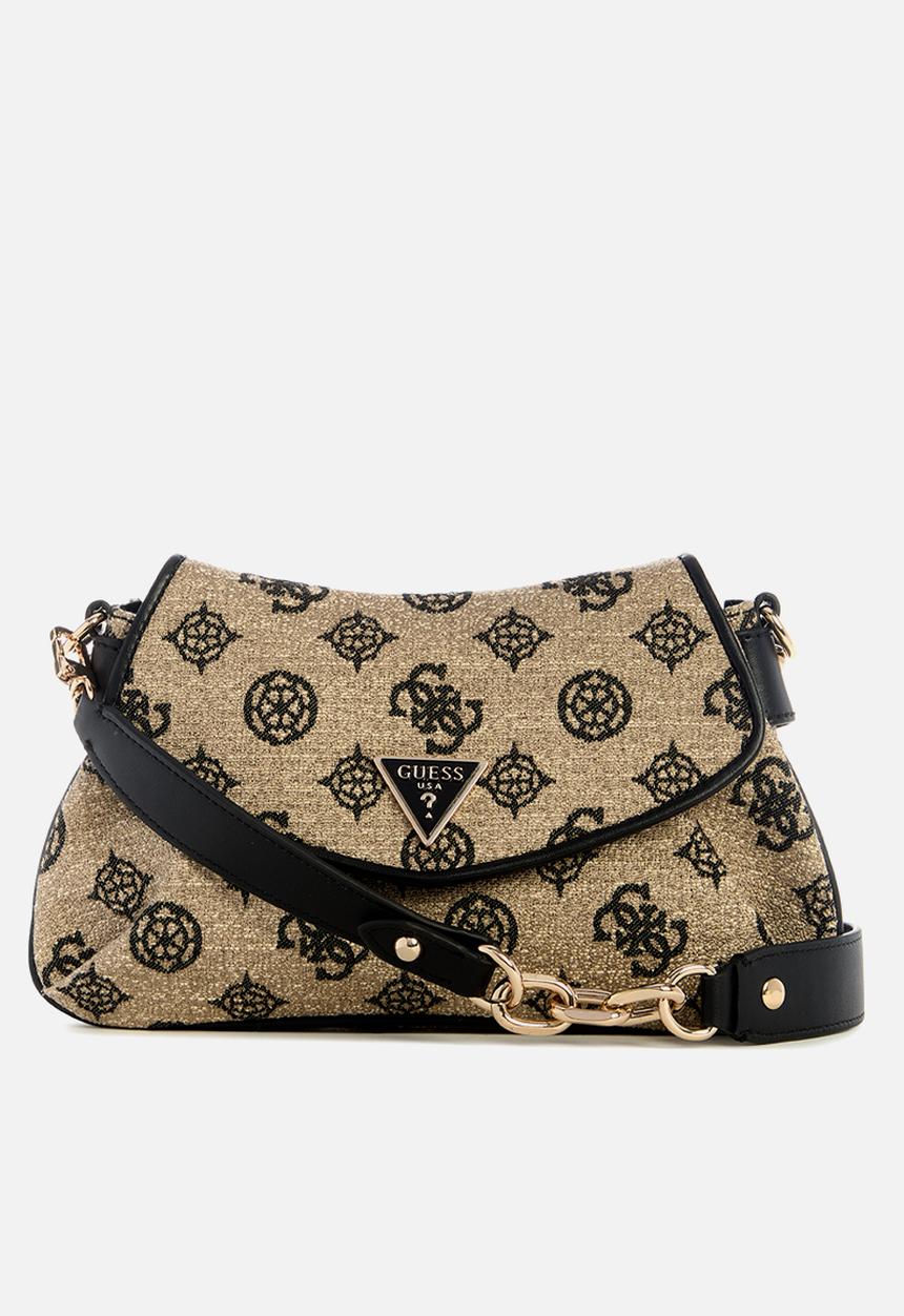 GUESS - Beyza flap  shoulder bag - black logo