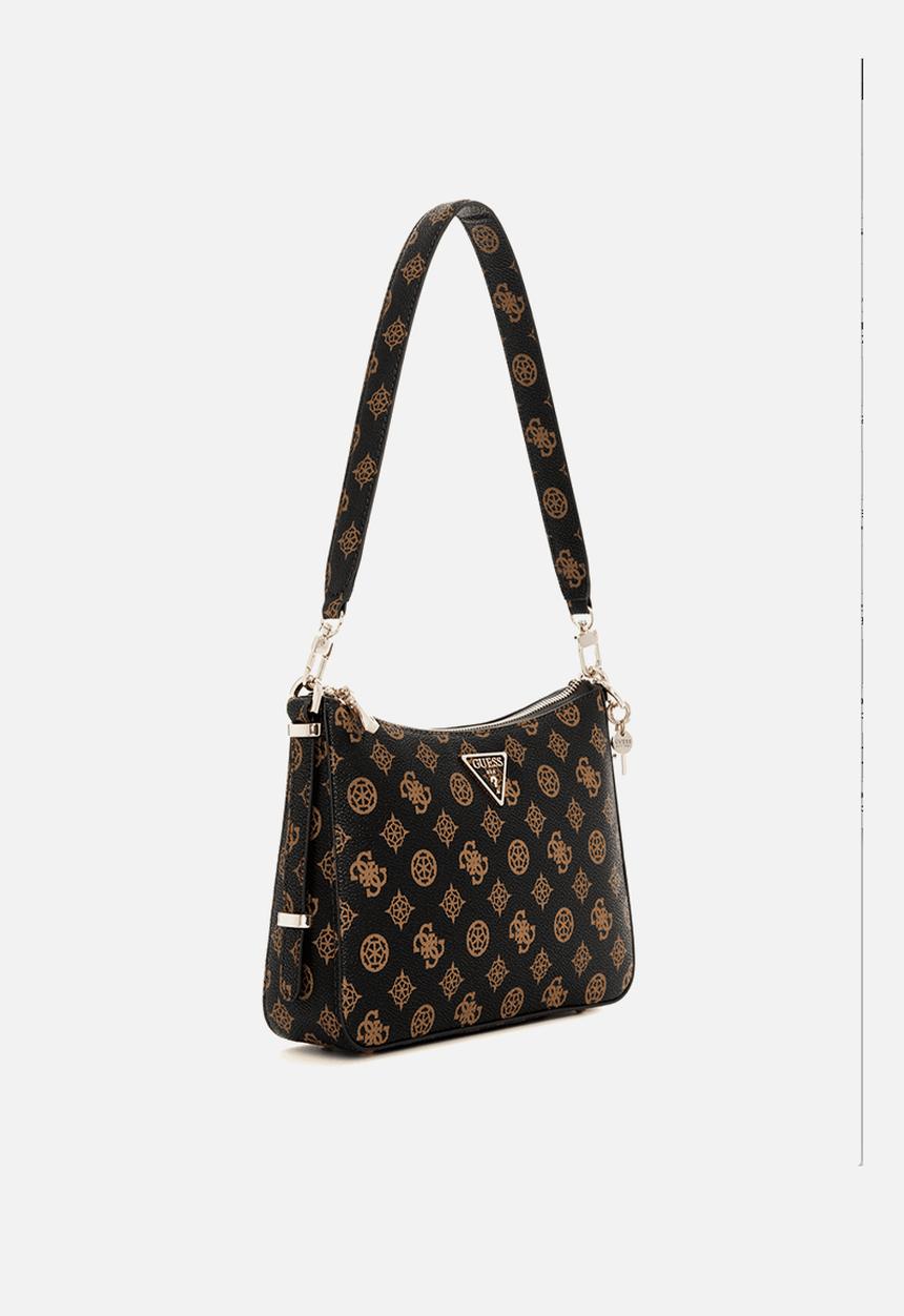 GUESS - Daryna top zip shoulder bag - mocha logo