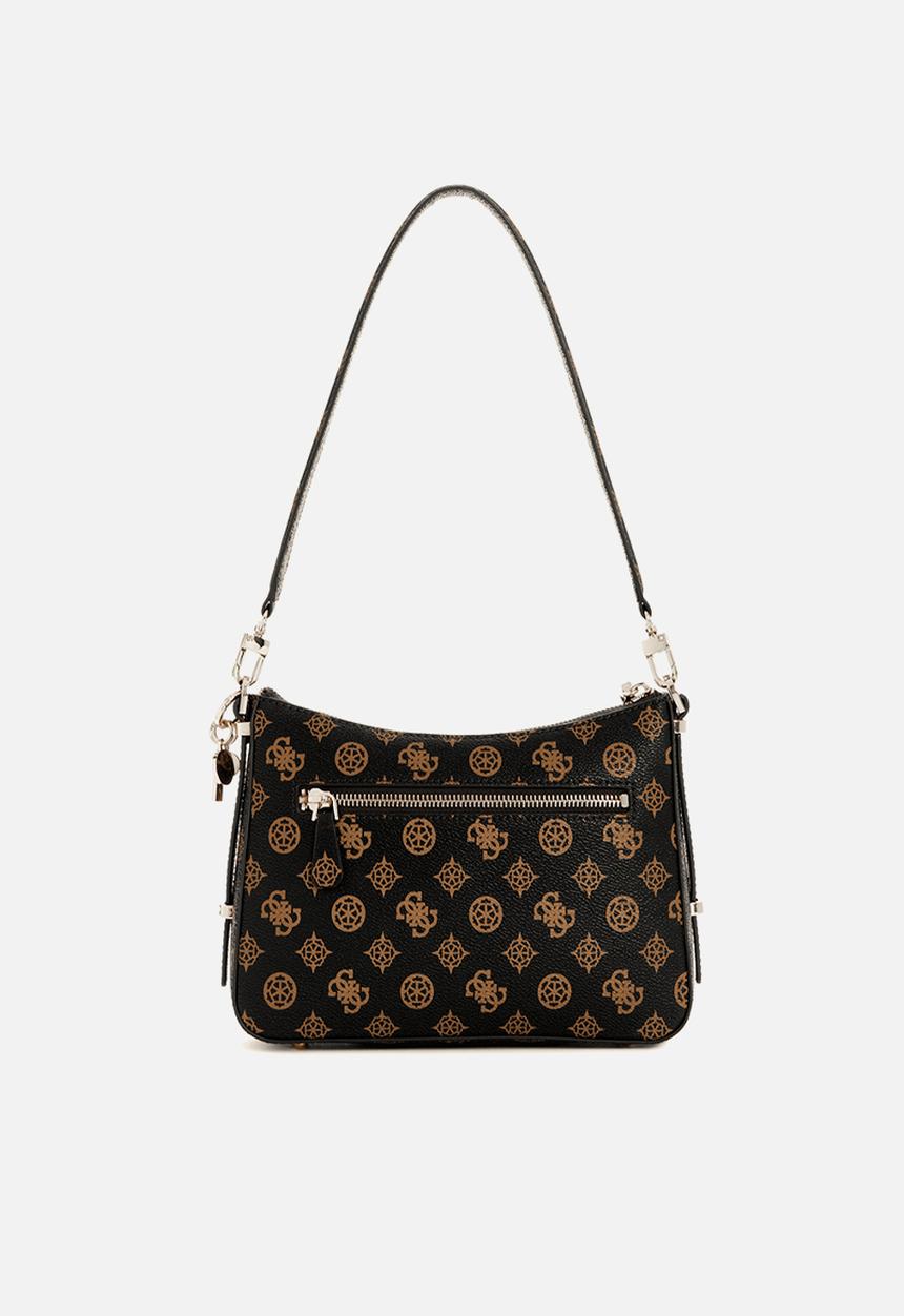 GUESS - Daryna top zip shoulder bag - mocha logo