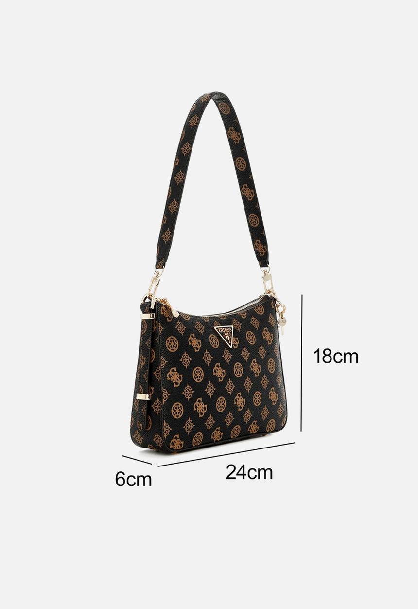 GUESS - Daryna top zip shoulder bag - mocha logo